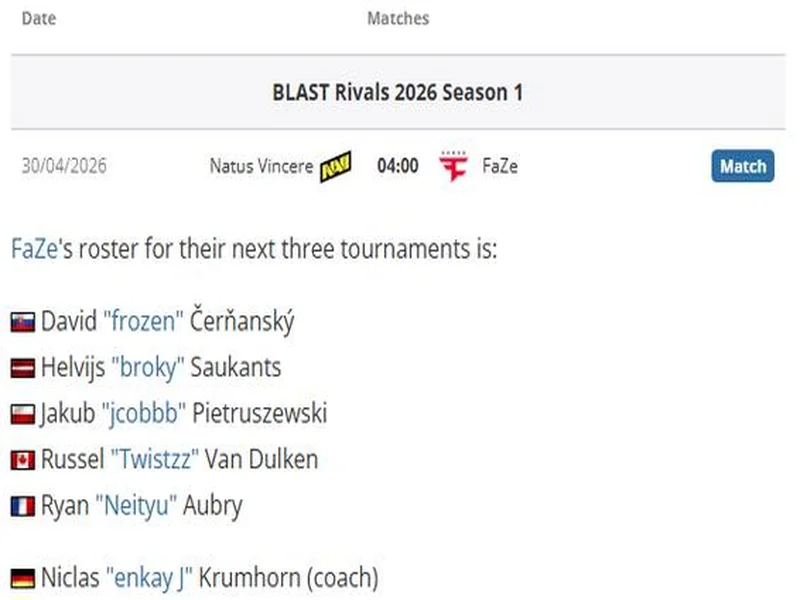 官宣：Neityu临时加入FaZe担任替补